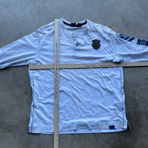 VINTAGE HARLEY DAVIDSON LONGSLEEVE WHITE SHIRT XL SLEEVE - Picture 5 of 6